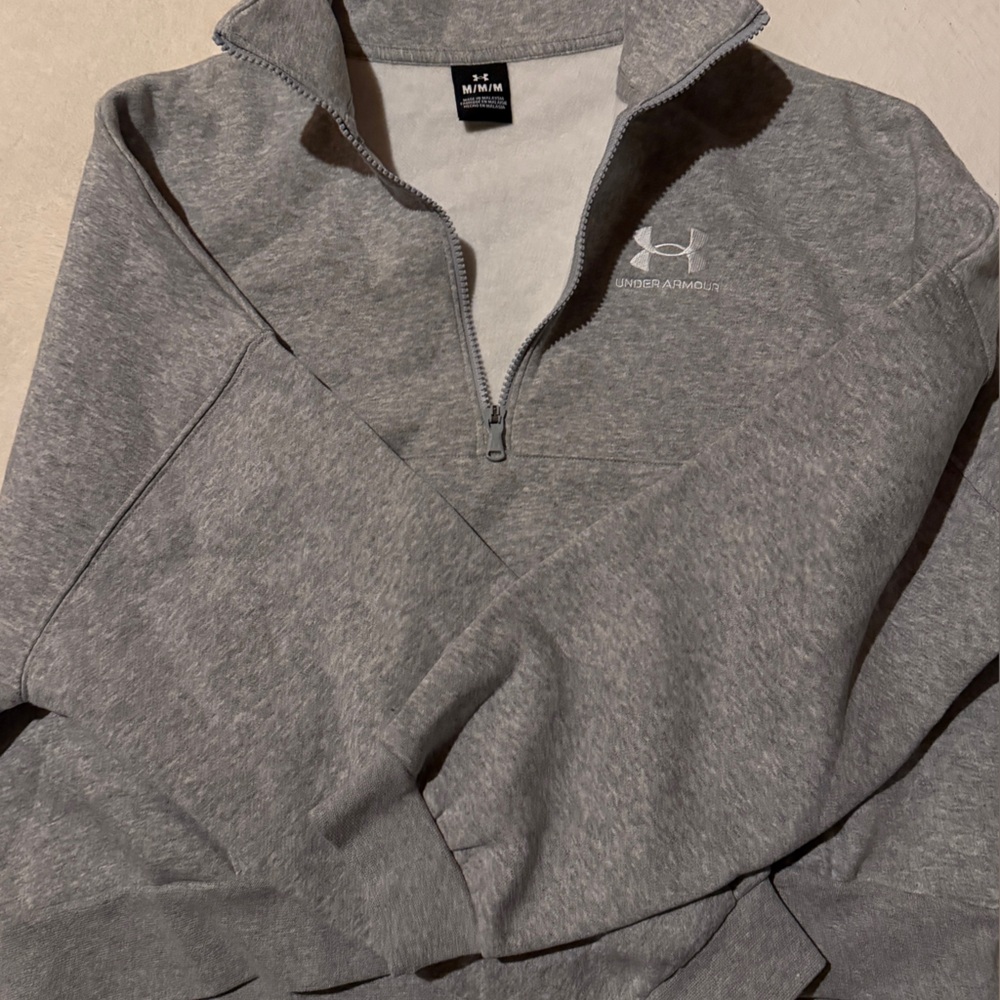 Under Armour Heather Gray Half-Zip Pullover